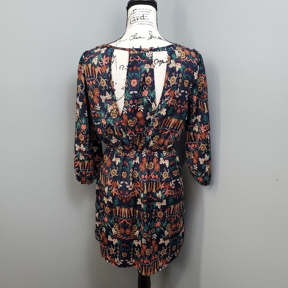 Wish Sheath Dress Womens Medium Multi Floral Lined Balloon Sleeve Keyhole Beck‎ - Picture 2 of 9